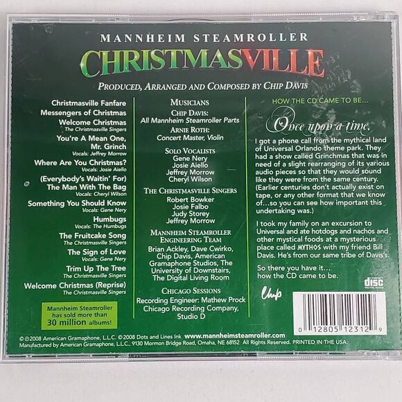 MANNHEIM STEAMROLLER: CHRISTMASVILLE [2008, CD] - Picture 4 of 4